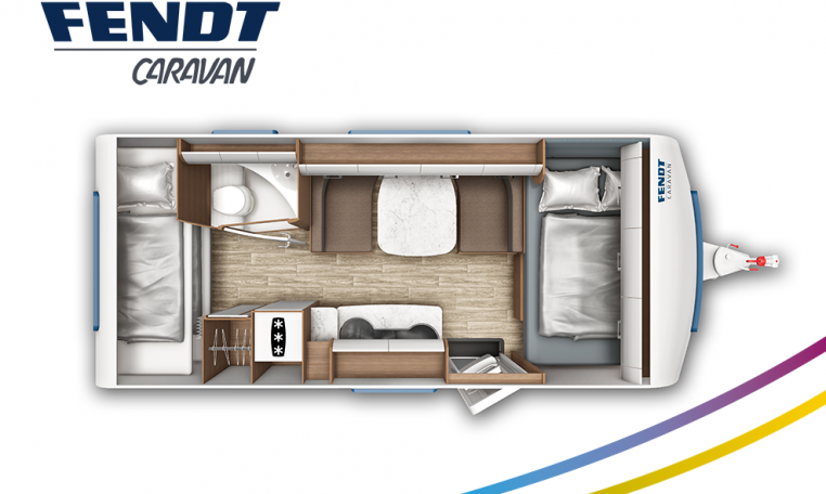 Fendt Opal 515 SKF model 2022 plattegrond bedden slapen