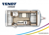 Fendt Saphir 495 SKM model 2022 plattegrond bedden slapen