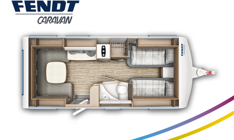 Fendt Saphir 515 SG model 2022 plattegrond bedden slapen