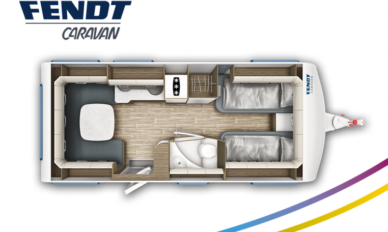 Fendt Tendenza 515 SG model 2022 plattegrond bedden slapen