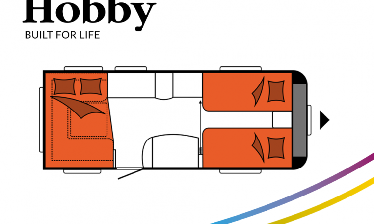 Hobby Excellent 540 UL model 2022 Cannenburg Plattegrond slapen