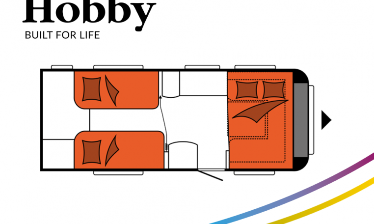 Hobby Excellent 540 WLU model 2022 Cannenburg Plattegrond slapen