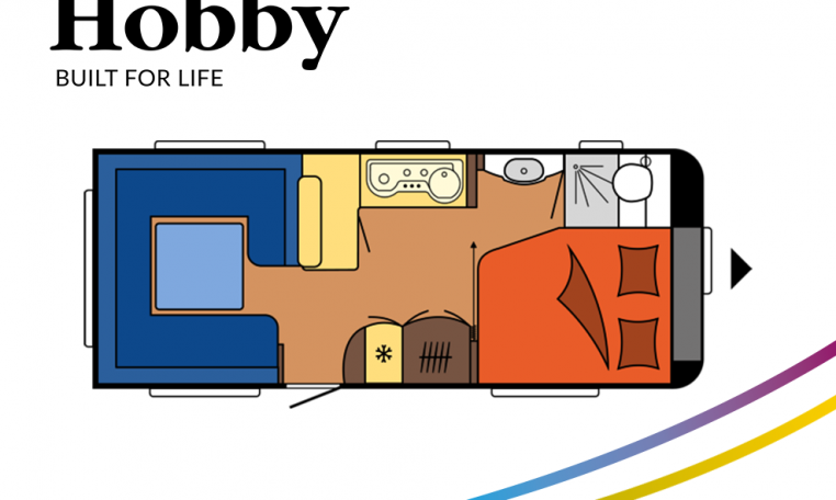 Hobby Excellent 560 CFe model 2022 Cannenburg Plattegrond