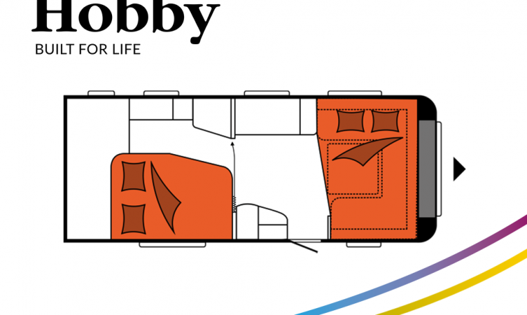 Hobby Excellent 560 WFU model 2022 Cannenburg Plattegrond slapen bedden