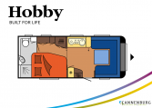 Hobby Excellent 560 WFU model 2022 CannenburgPlattegrond