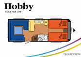 Hobby Excellent 620 CL model 2022 Cannenburg Plattegrond