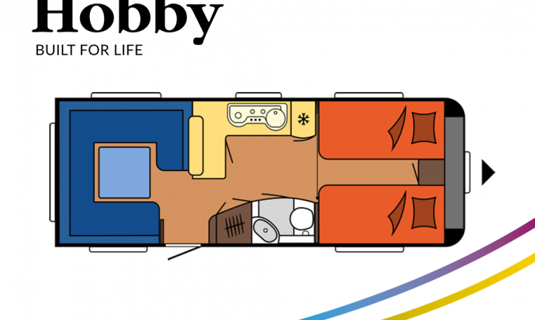 Hobby Excellent 620 CL model 2022 Cannenburg Plattegrond