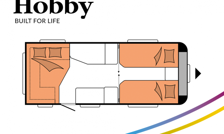 Hobby MAXIA 495 UL model 2022 Cannenburg plattegrond slapen bedden