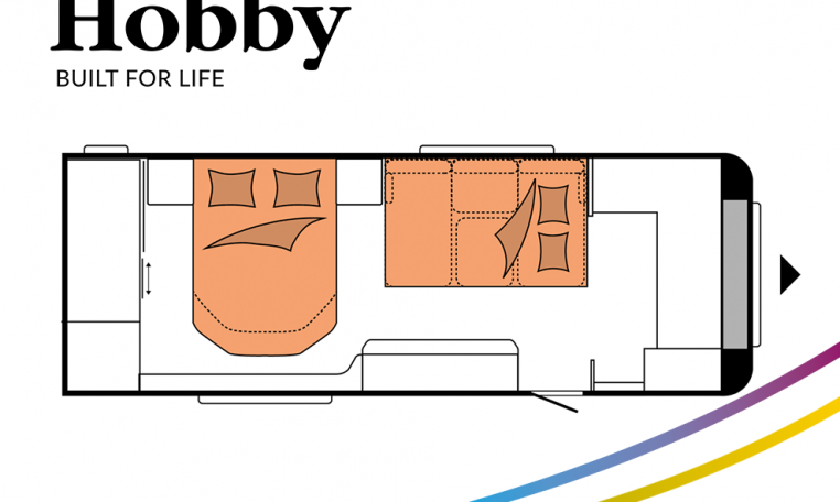 Hobby MAXIA 660 WQM MAXIA model 2022 Cannenburg Plattegrond slapen bedden