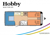 Hobby Prestige 540 UL model 2022 Cannenburg plattegrond