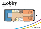 Hobby Prestige 560 UL model 2022 Cannenburg plattegrond