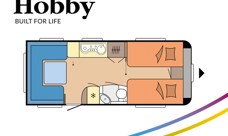 Hobby Prestige 560 UL model 2022 Cannenburg plattegrond