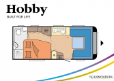 Hobby Prestige 560 WFU model 2022 Cannenburg plattegrond