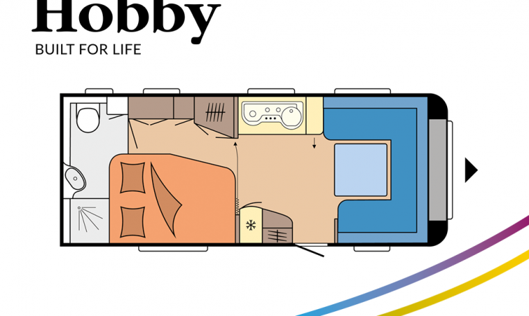 Hobby Prestige 560 WFU model 2022 Cannenburg plattegrond