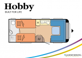 Hobby Prestige 560 WLU model 2022 Cannenburg plattegrond