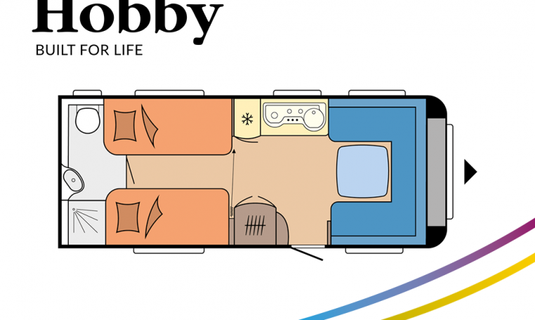 Hobby Prestige 560 WLU model 2022 Cannenburg plattegrond