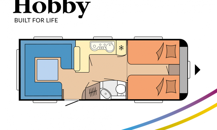 Hobby Prestige 620 CL model 2022 Cannenburg plattegrond