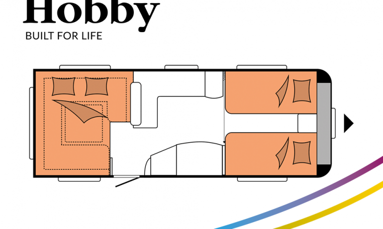 Hobby Prestige 620 CL model 2022 Cannenburg plattegrond slapen bedden