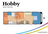 Hobby Prestige 720 KWFU model 2022 Cannenburg plattegrond