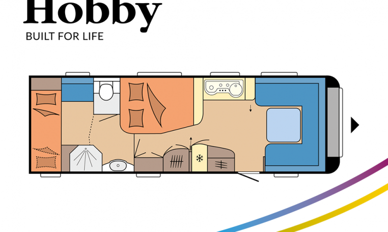 Hobby Prestige 720 KWFU model 2022 Cannenburg plattegrond