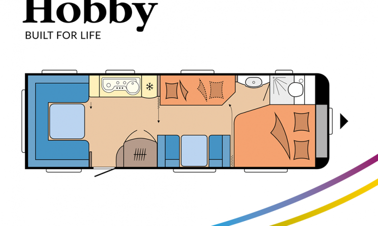 Hobby Prestige 720 UKFe model 2022 Cannenburg plattegrond