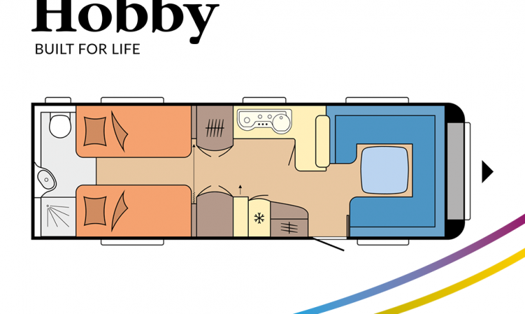 Hobby Prestige 720 WLC model 2022 Cannenburg plattegrond