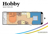 Hobby Prestige 720 WQC model 2022 Cannenburg plattegrond