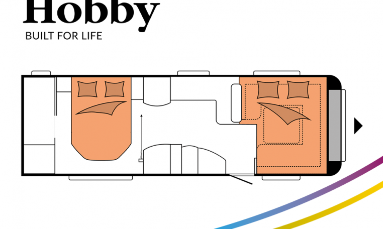 Hobby Prestige 720 WQC model 2022 Cannenburg plattegrond slapen bedden