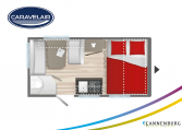 Plattegrond slapen caravelair alba 390 model 2022