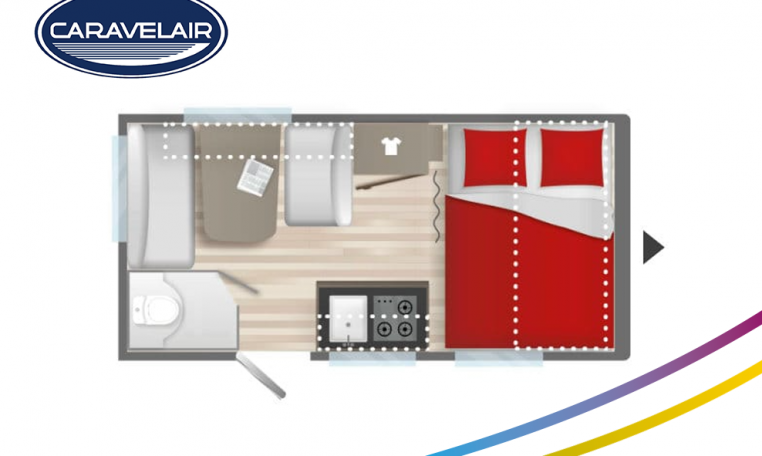 Plattegrond slapen caravelair alba 390 model 2022