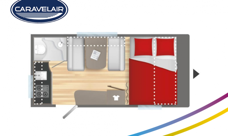 Plattegrond slapen caravelair alba 400 model 2022