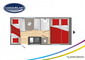 Plattegrond slapen caravelair alba 426 model 2022