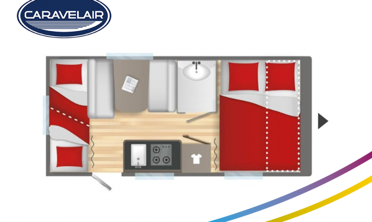 Plattegrond slapen caravelair alba 426 model 2022