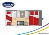 Plattegrond slapen caravelair alba 466 model 2022