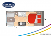 Plattegrond slapen caravelair Antares Titanium 470 model 2022