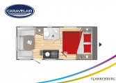 Plattegrond slapen caravelair Artica 490 model 2022