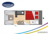 Plattegrond slapen caravelair Artica 520 model 2022