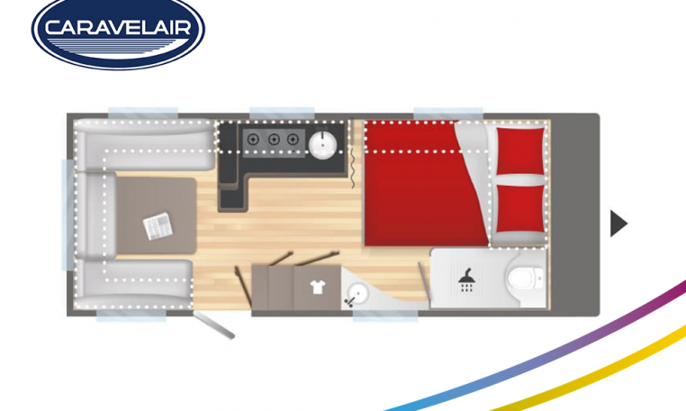 Plattegrond slapen caravelair Artica 520 model 2022