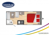 Plattegrond slapen caravelair alba style 460 model 2022