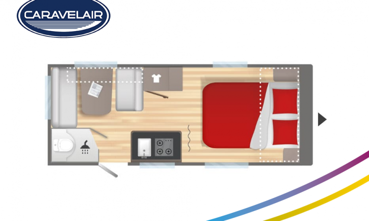 Plattegrond slapen caravelair alba style 460 model 2022