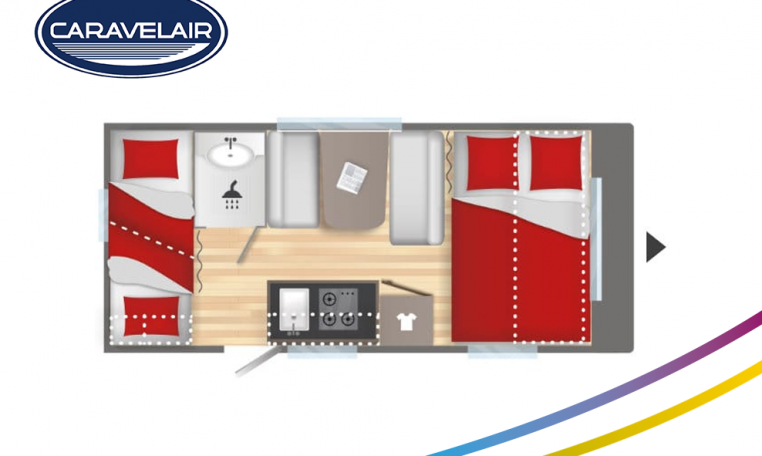 Plattegrond slapen caravelair alba style 466 model 2022