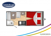 Plattegrond slapen caravelair alba style 472 model 2022