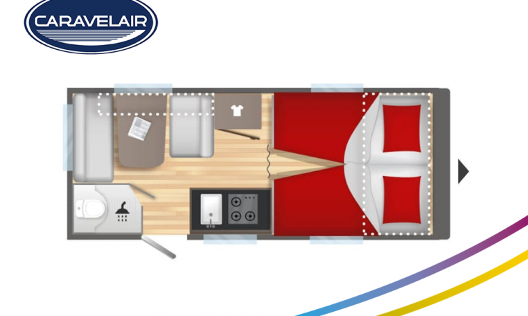 Plattegrond slapen caravelair alba style 472 model 2022