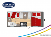 Plattegrond slapen caravelair alba style 496 model 2022