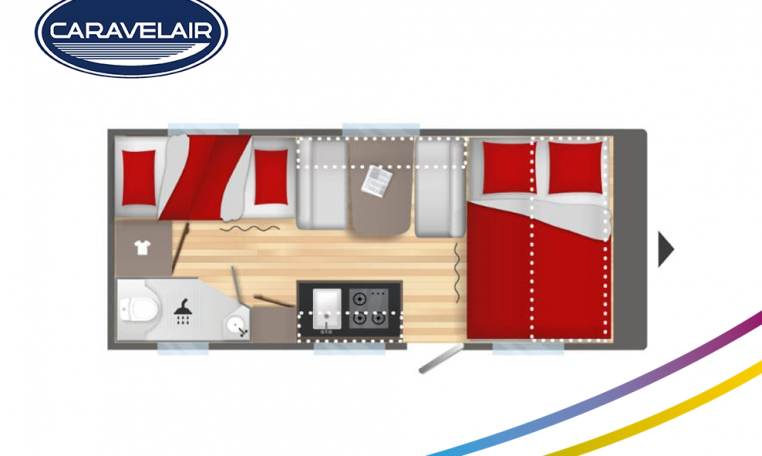 Plattegrond slapen caravelair alba style 496 model 2022