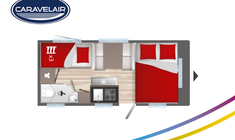 Plattegrond slapen caravelair alba style 497 model 2022