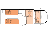 plattegrond Hobby Optima Ontour T70 E nacht