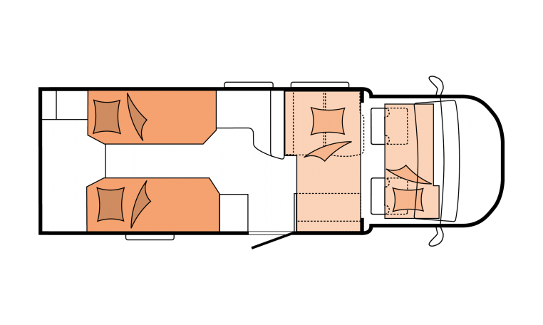 plattegrond Hobby Optima Ontour T70 E nacht