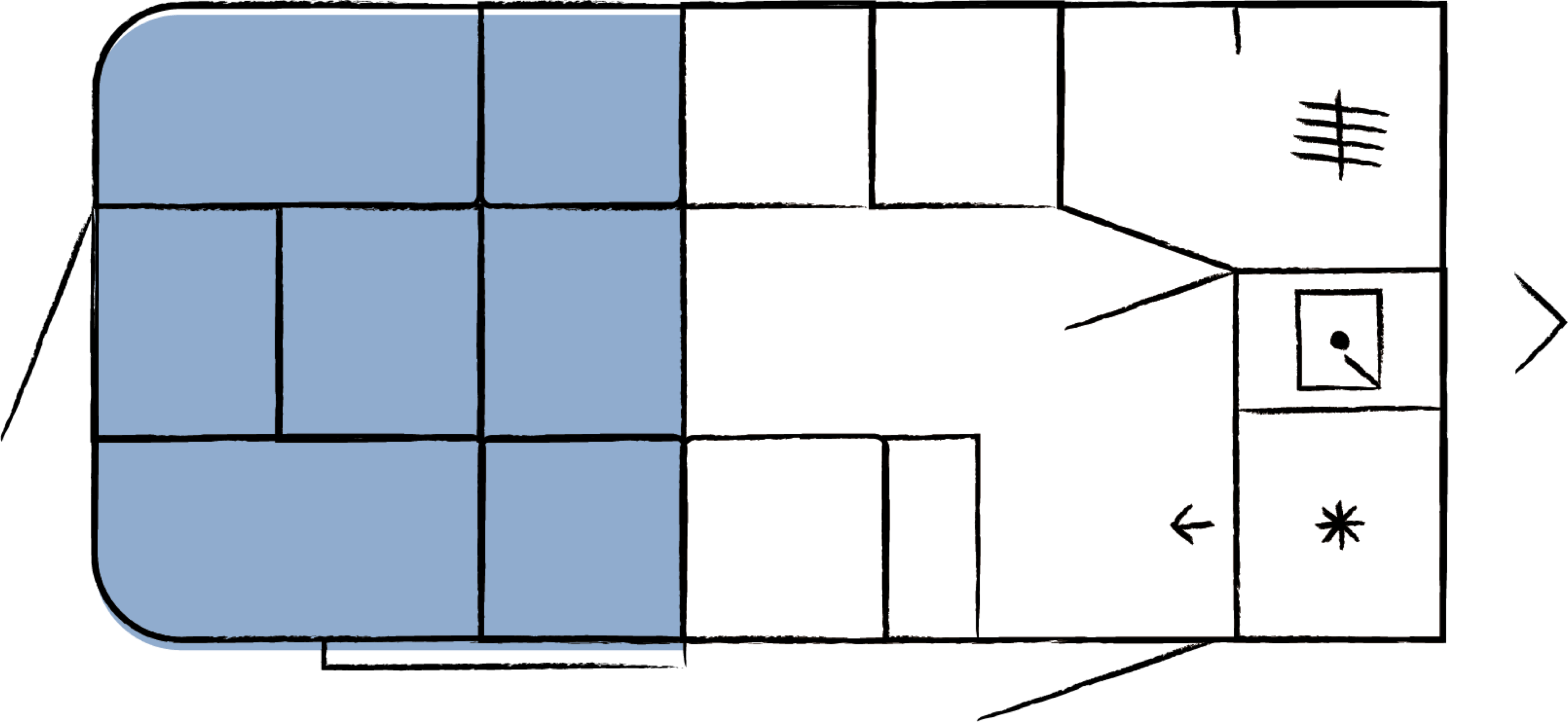 Layout 2023 Hobby Beachy 420 Nachtweergave