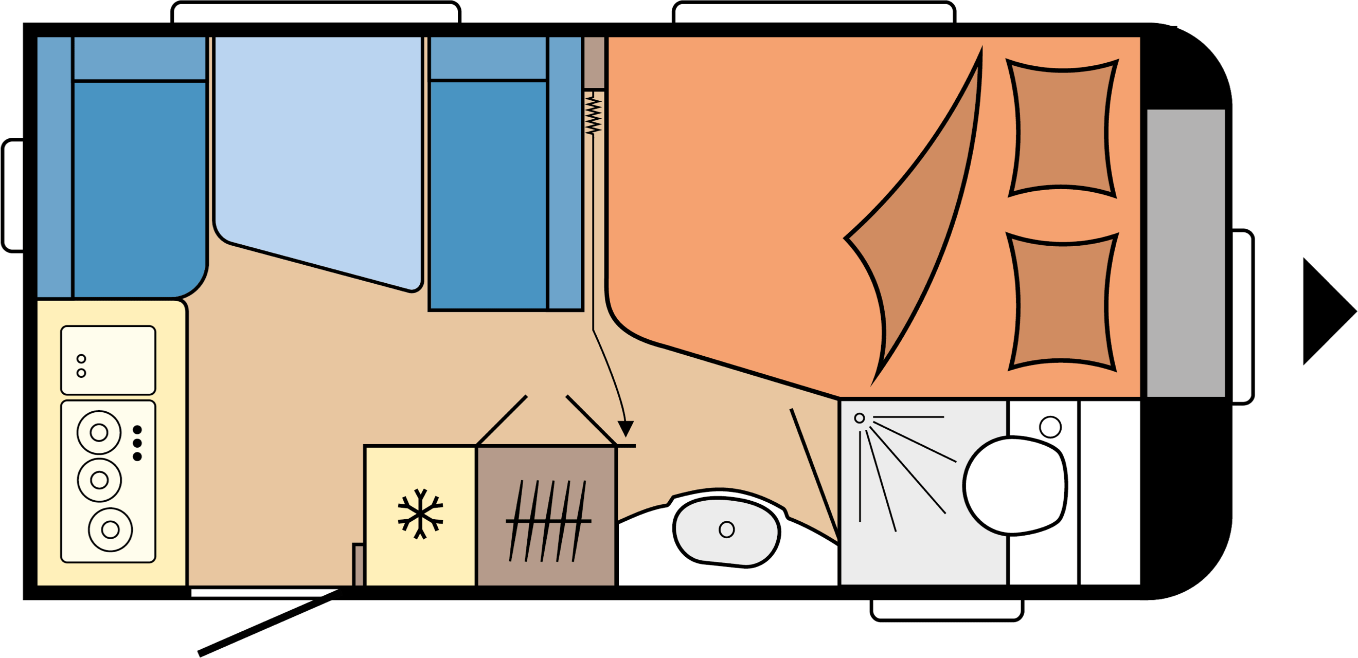 Layout 2023 Hobby De Luxe 400 SFe Dagweergave